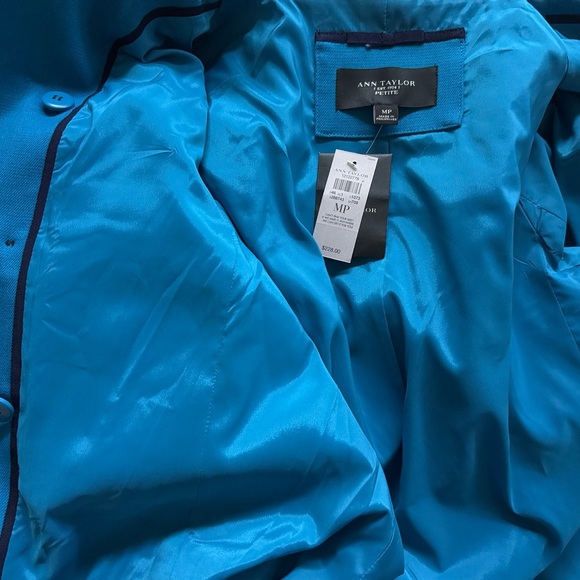 Ann Taylor Blue Mid Length Pea Coat Sz MP - Picture 6 of 7